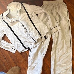 Maaji White and Black Trim Jogger Set